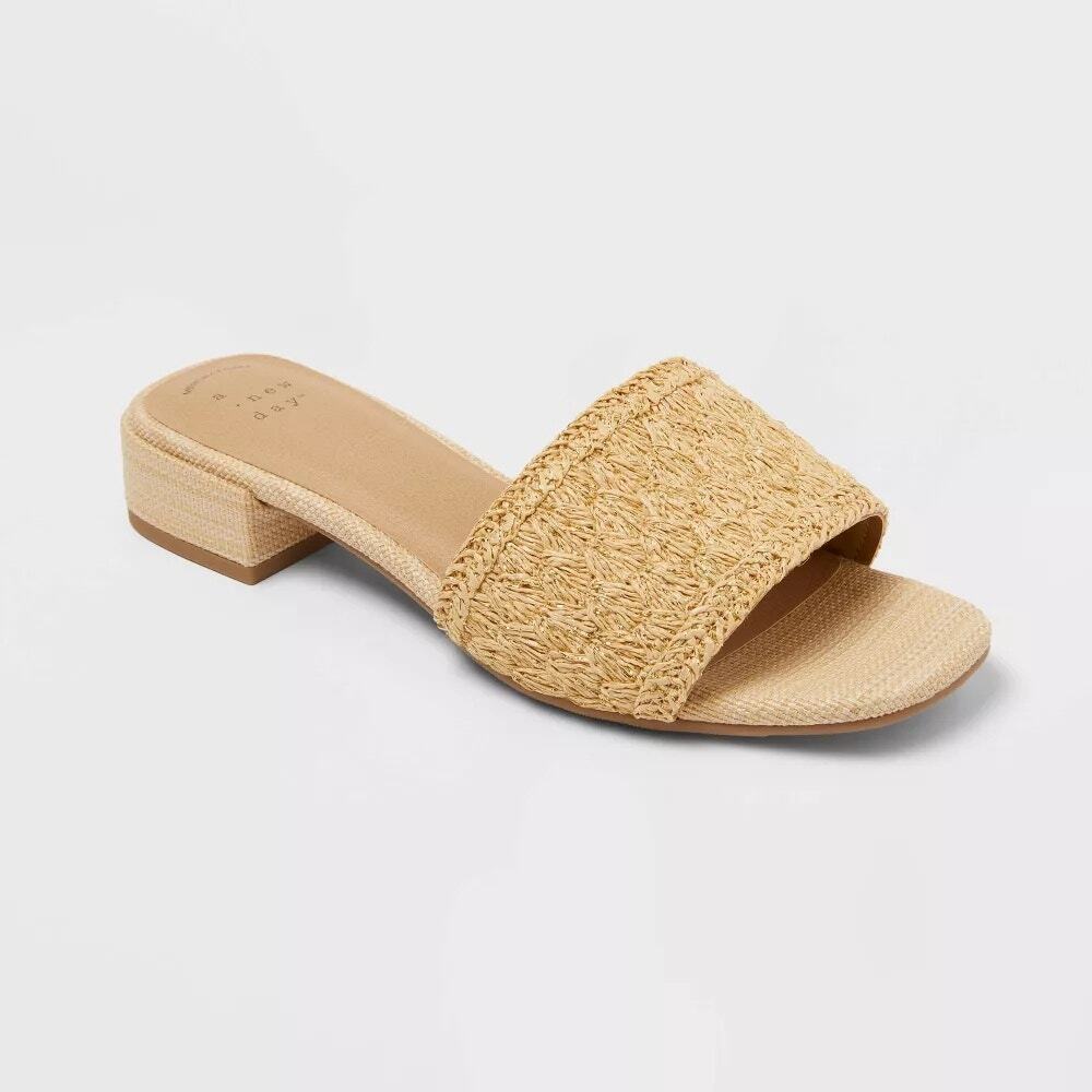 Women’s Grace Sandals with Memory Foam Insole - A New Day - Natural 8